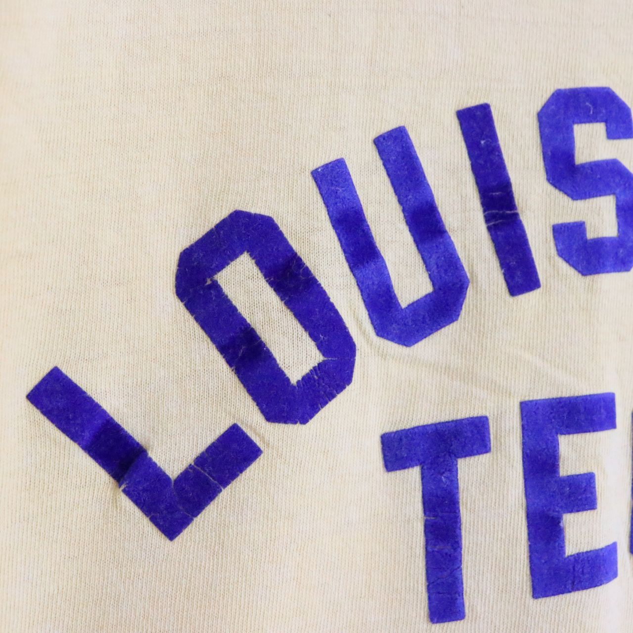 70s vintage RUSSELL ATHLETIC ラッセルアスレティック レディース 半袖Tシャツ リンガーT USA製 シングルステッチ フロッキープリント