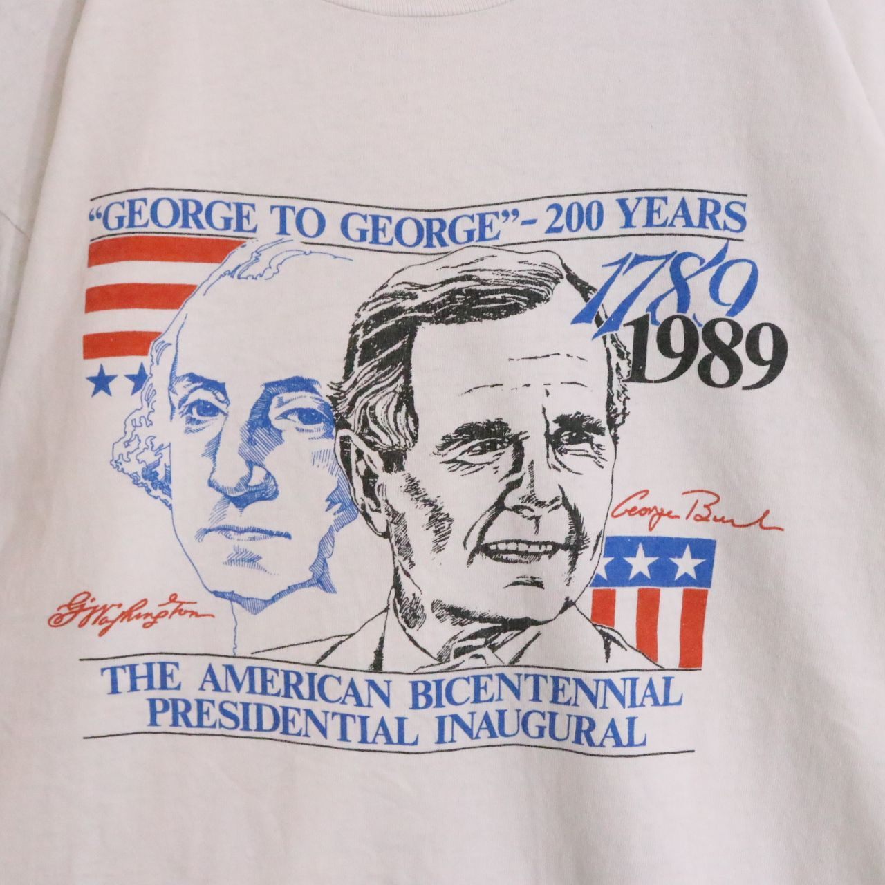 80s FRUIT OF THE LOOM フルーツオブザルーム GEORGE TO GEORGE 200 YEARS USA製 シングルステッチ