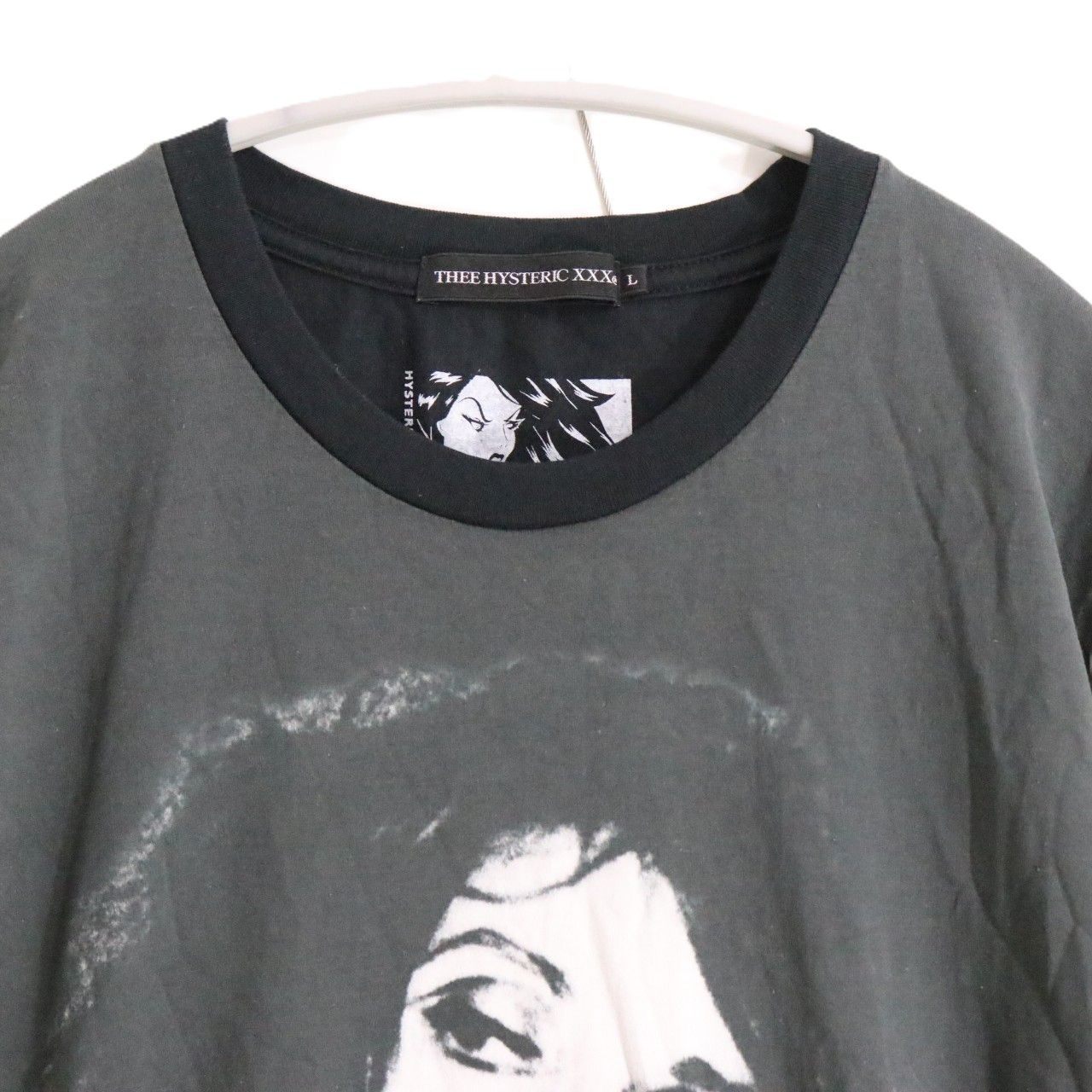 【中古A】THEE HYSTERIC XXX ジィヒステリックトリプルエックス L メンズ 半袖Tシャツ 19AW NIAGARA DETROIT 06193CT01 黒 グレー 中古A 古着