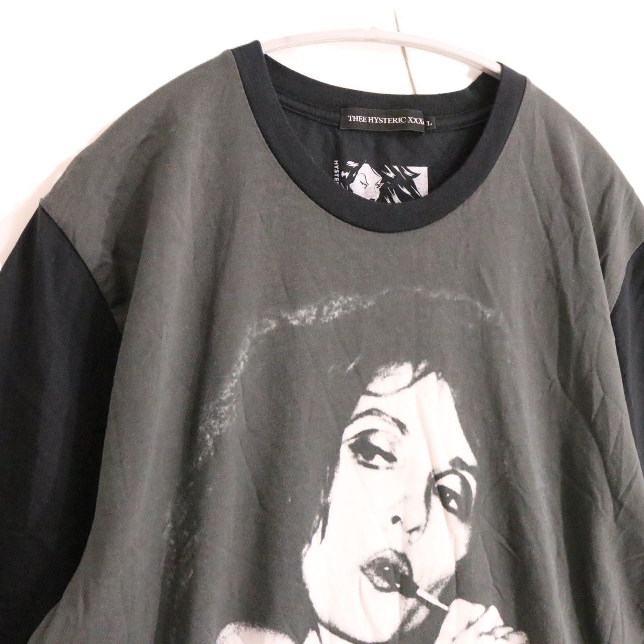 【中古A】THEE HYSTERIC XXX ジィヒステリックトリプルエックス L メンズ 半袖Tシャツ 19AW NIAGARA DETROIT 06193CT01 黒 グレー 中古A 古着
