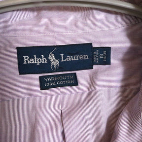 Ralph Lauren ラルフローレン 90s vintage 18 XXL  メンズ ストライプシャツ YARMOUTH