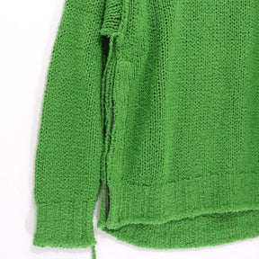 sacai 23SS | Inside-Out Destroyed Cotton Knit Pullover "Green" (23-03015M)