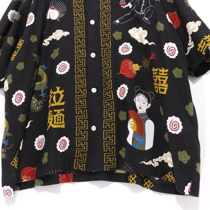 Eanbe | "Ramen" Aloha Shirt "Black"