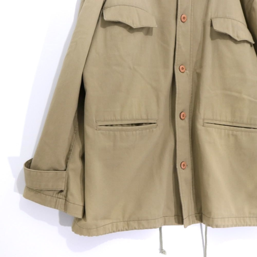 SWAGGER | Military fur-hooded mid-length coat "Beige" (SWGJKT-264)