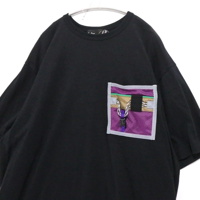 kolor 24SS | CASBA Mesh Pocket Crew Neck Tee "Black" (24SCM-T26219S)