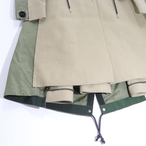 sacai 21AW | Wool Melton Docking Chester Coat "Beige×Khaki" (21-05726)