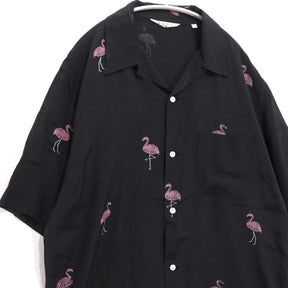 TOWN 25SS | FLAMINGO Open Collar Shirt "Flamingo Pattern" (25SS-SNTN-01)