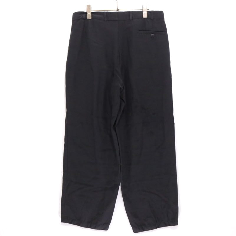 EURO VINTAGE 80s-90s | Bespoke 2Tuck Wide Tapered Slacks "GUTOS / Black"