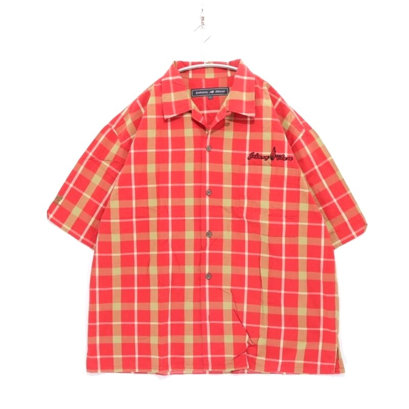JOHNNY BLAZE | Open Collar Check Shirt "Red"