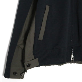 sacai 26SS | Weathercloth x Knit Blouson "Olive/Navy" (26-03924M)