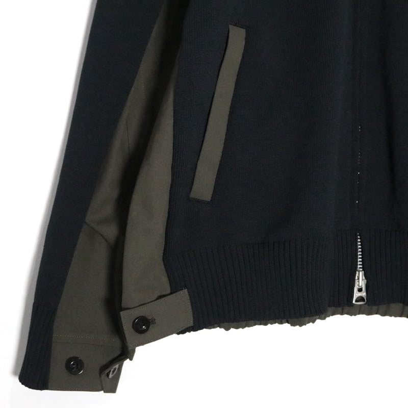 sacai 26SS | Weathercloth x Knit Blouson "Olive/Navy" (26-03924M)