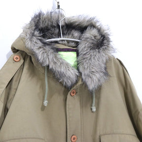SWAGGER | Military fur-hooded mid-length coat "Beige" (SWGJKT-264)