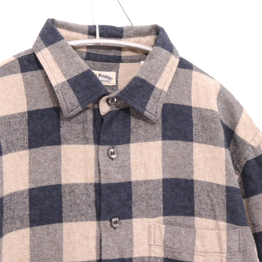 H.R.MARKET | Heavy Flannel Check Shirt "[Beige / Navy]" (700037-816)