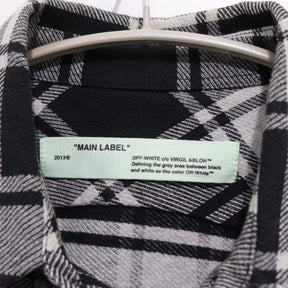 OFF-WHITE 18AW | Back Print Flannel Check Shirt "White/Black" (OMGA060E18A27010)