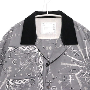 sacai 20SS | Dr. Woo Bandana Print Open Collar Shirt "Gray" (20-02337M)