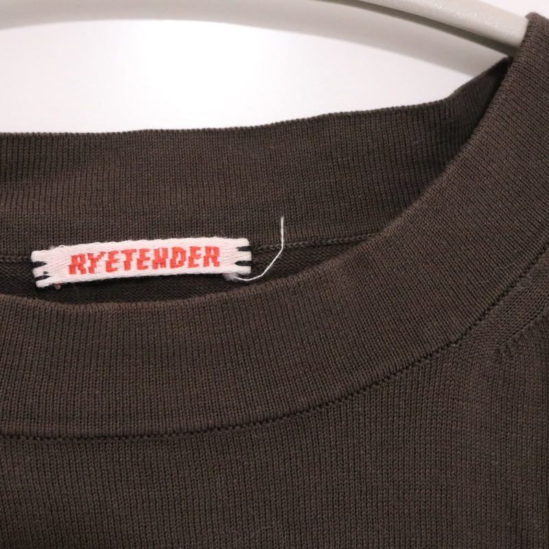 RYE TENDER | CENTRE TEE "Brown" (Knit T-shirt)