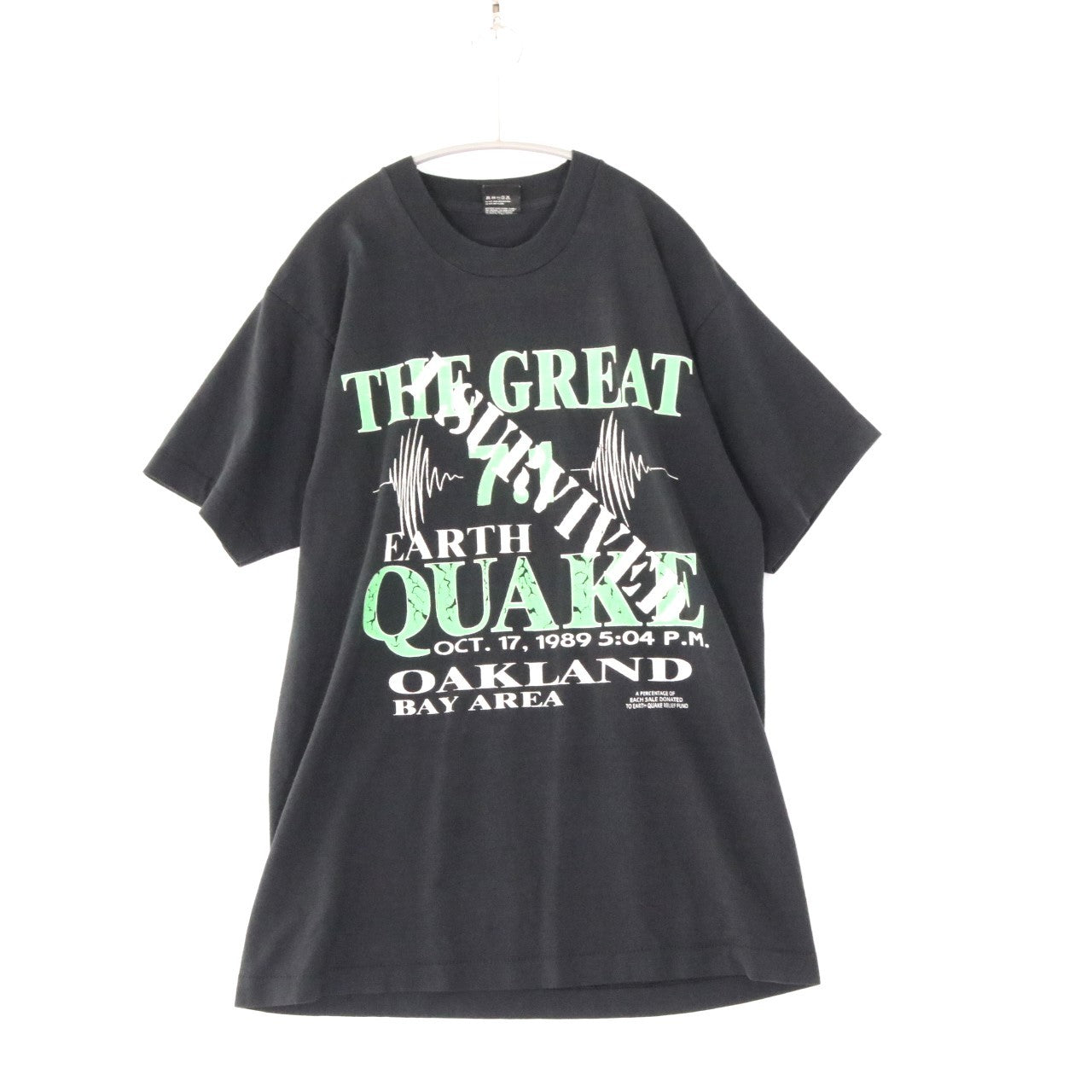 80s 90s USA製 vintage L メンズ 半袖Tシャツ 1989年 EARTH QUAKE OAKLAND