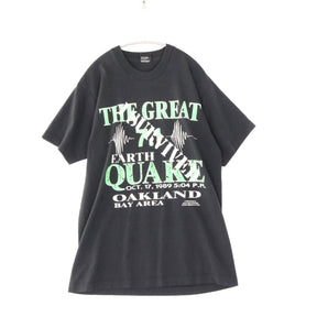 80s 90s USA製 vintage L メンズ 半袖Tシャツ 1989年 EARTH QUAKE OAKLAND