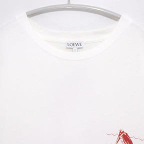 LOEWE 19AW | William De Morgan Frog Print T-Shirt "White/Burgundy"