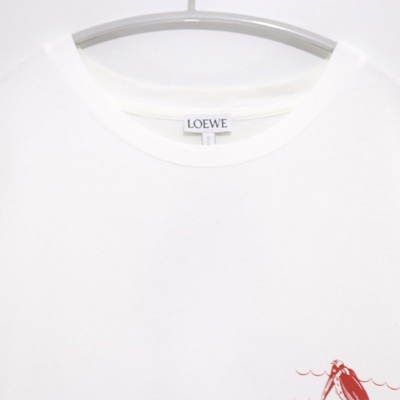 LOEWE 19AW | William De Morgan Frog Print T-Shirt "White/Burgundy"