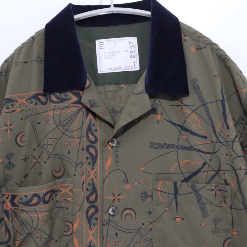 sacai 20AW | Dr. Woo Bandana Print Shirt "Khaki/Orange" (20-02337M)