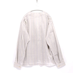 EDIFICE 24SS | Rayon/Linen Pattern No-Collar Shirt "Stripe" (24-011-300-1015-1-0)