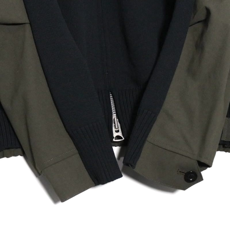 sacai 26SS | Weathercloth x Knit Blouson "Olive/Navy" (26-03924M)