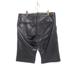 SASQUATCHfabrix. 11AW | Leather & Quilting Switching Shorts "MODERN NINJA" (113-31-1123)