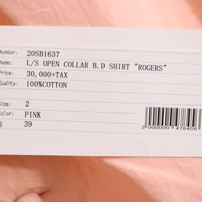 BEDWIN ＆ THE HEARTBREAKERS(ベドウィンアンドザハートブレイカーズ) 20ss L/S OPEN COLAR B.D SHIRT ROGERS