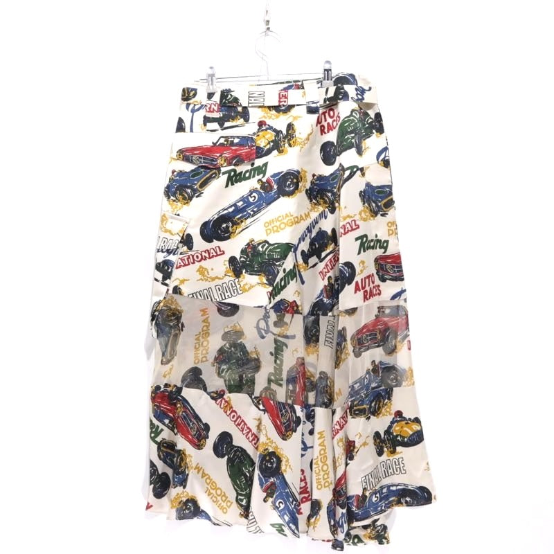 sacai 25ss | Car Race Tropical Print Skirt "White/Multi" (25-07729)