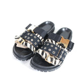 Sacai 20SS | Zebra-Print Calf Hair Belt Sandals (20-02292M)
