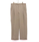 00s Vintage Brooks Brothers | 2-Tuck Wool Serge Trousers "Olive" (Double Hem)