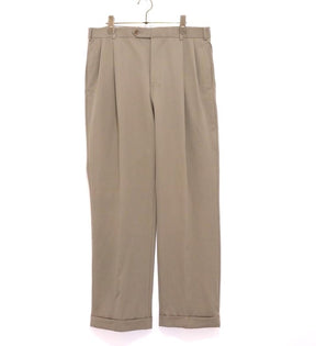 00s Vintage Brooks Brothers | 2-Tuck Wool Serge Trousers "Olive" (Double Hem)