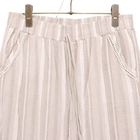BRIGGS | Wide Easy Pants "Grey Stripe/Linen Blend"