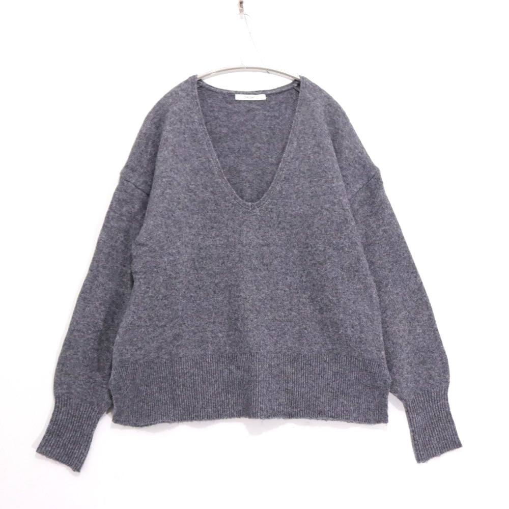 Discoat 24AW | Melange Yarn Deep V Pullover "Gray" (DCZ10A2305A0001)