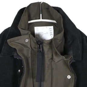 sacai 25AW | Corduroy Mix Jacket "Black/Khaki" (25-03817M)