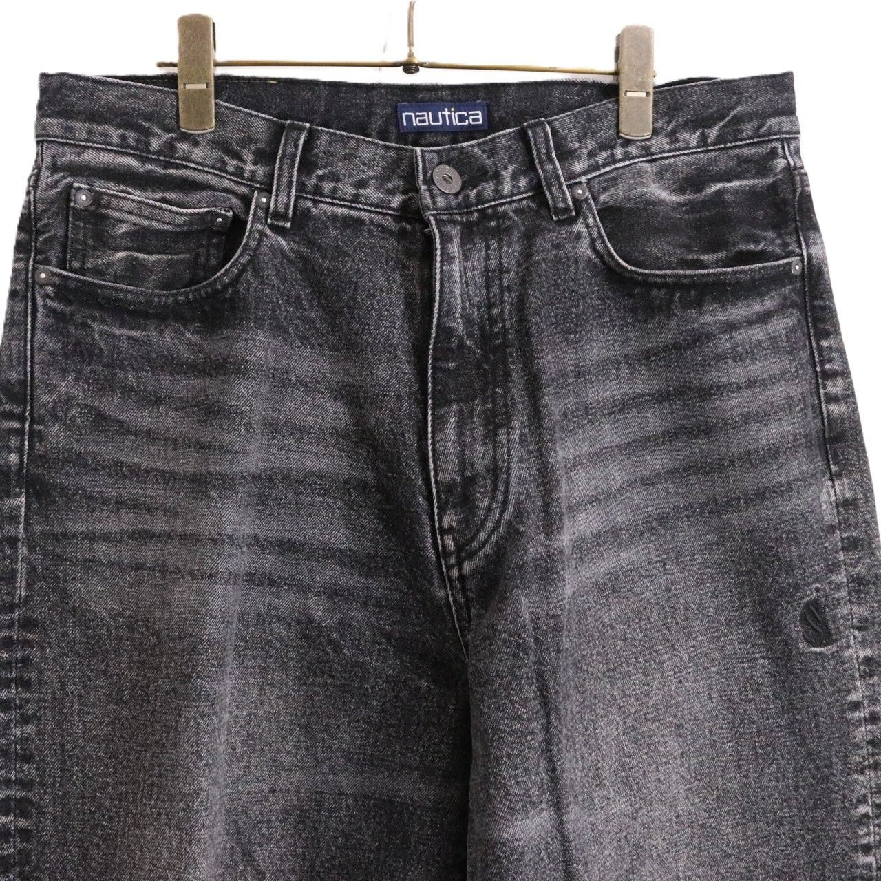 NAUTICA(ノーティカ) Wide Tapered Denim Pants Black