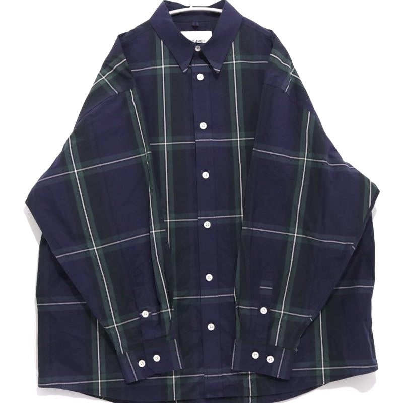 WTAPS 24SS | TXT 01 / LS / COTTON. BROADCLOTH. TEXTILE "Navy/Check"