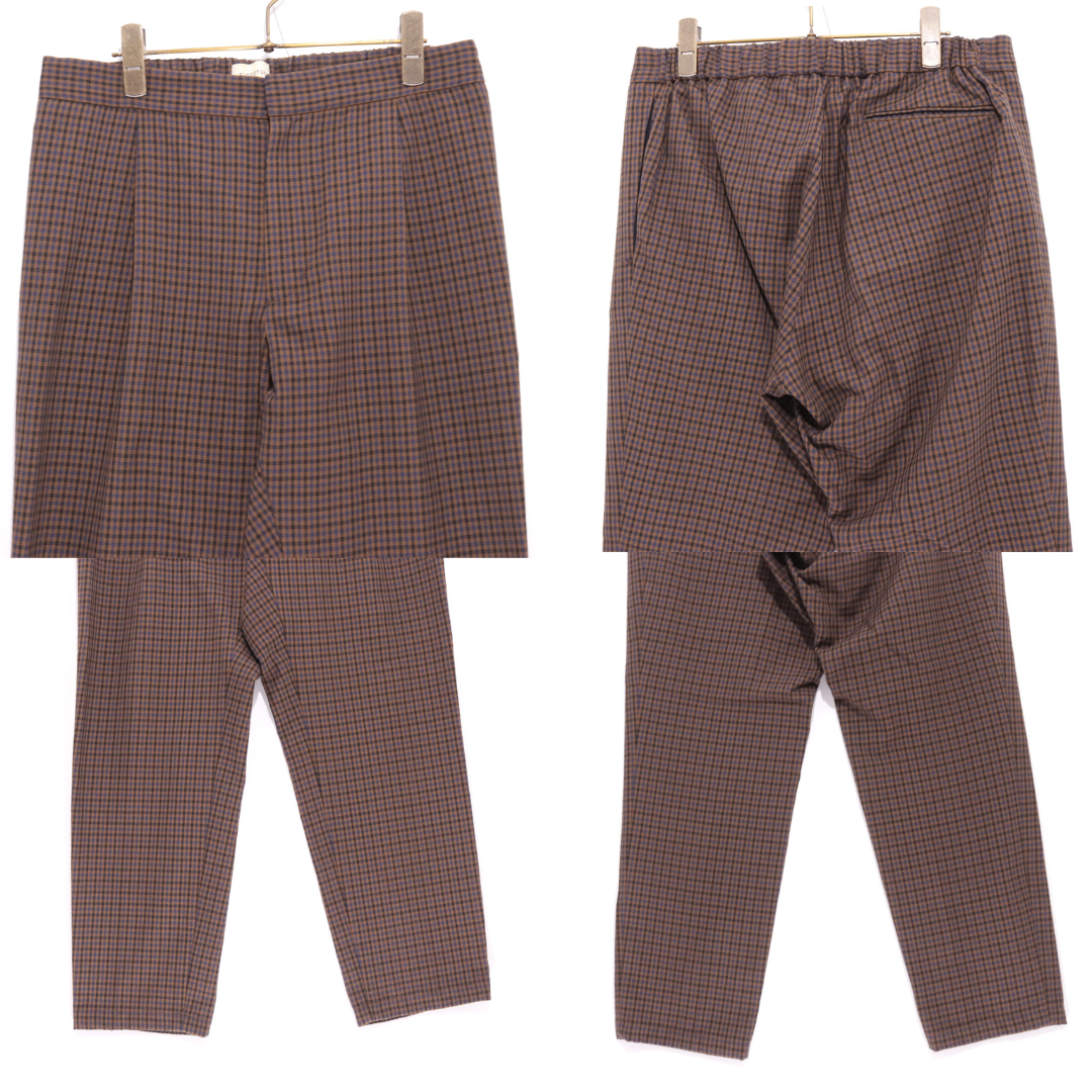 FACTOTUM 22SS | Check Pattern Uncon Tailored Set-up "Brown/Blue" (01010144/01050144)