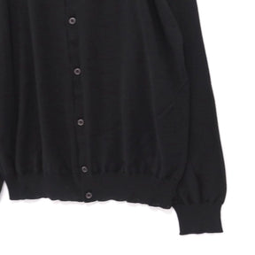 PRADA 24SS | High-Gauge Wool V-Neck Cardigan "Black" (DNA959 S221 128D)