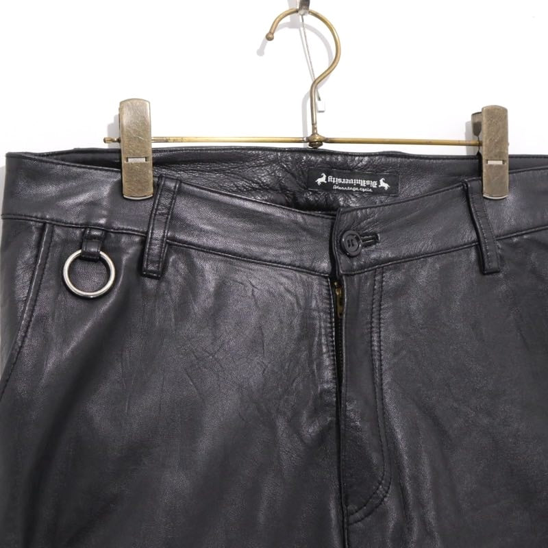 SASQUATCHfabrix. 11AW | Leather & Quilting Switching Shorts "MODERN NINJA" (113-31-1123)