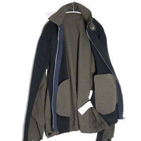 sacai 26SS | Weathercloth x Knit Blouson "Olive/Navy" (26-03924M)