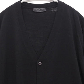 PRADA 24SS | High-Gauge Wool V-Neck Cardigan "Black" (DNA959 S221 128D)