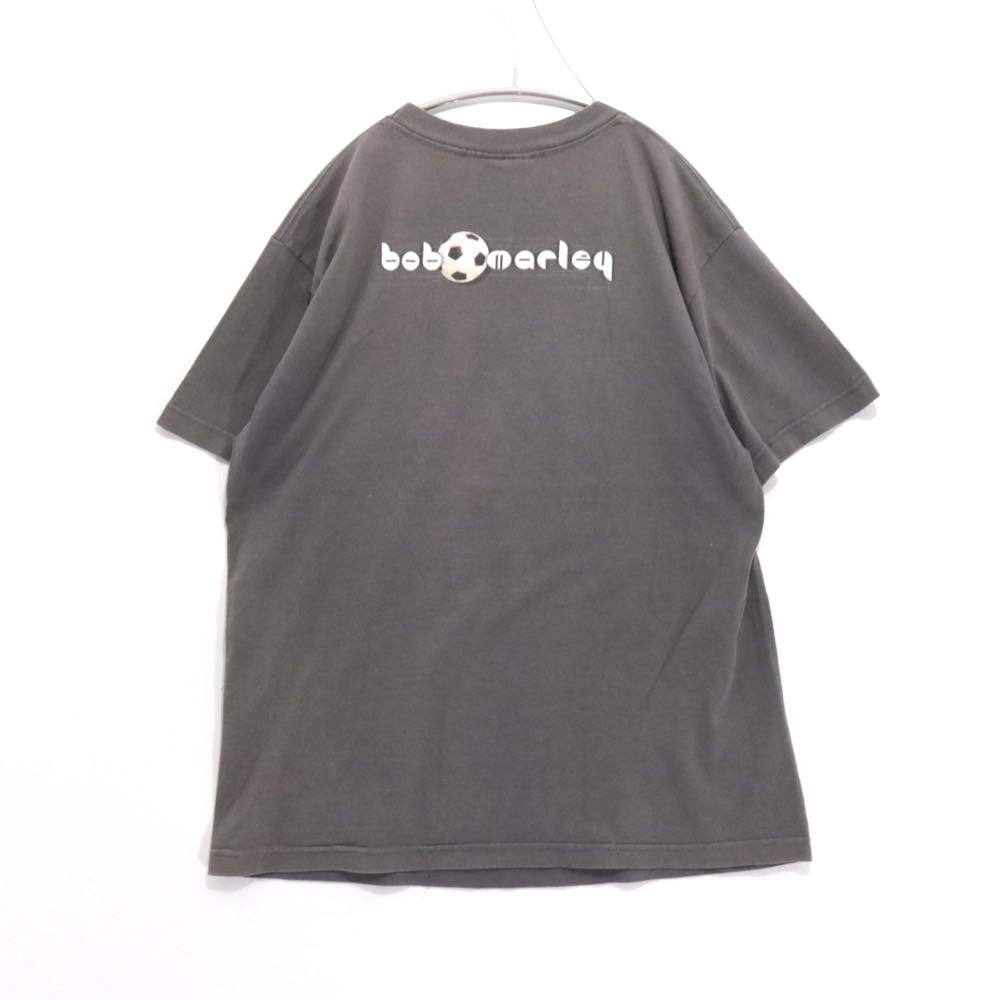 ZION ROOTSWEAR 2002 | BOB MARLEY "Soccer" Printed T-Shirt Made in USA "Gray"