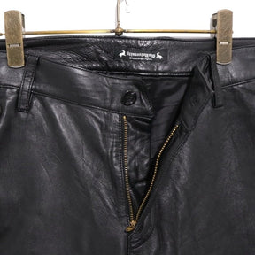 SASQUATCHfabrix. 11AW | Leather & Quilting Switching Shorts "MODERN NINJA" (113-31-1123)