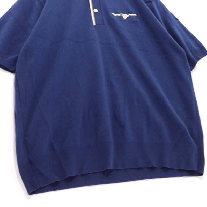 VINTAGE II | 70s BAN-LON Knit Polo Shirt "Navy"