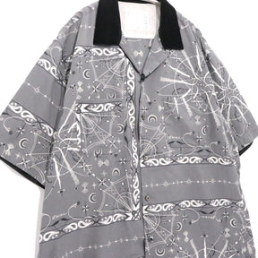 sacai 20SS | Dr. Woo Bandana Print Open Collar Shirt "Gray" (20-02337M)
