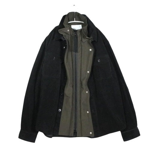 sacai 25AW | Corduroy Mix Jacket "Black/Khaki" (25-03817M)