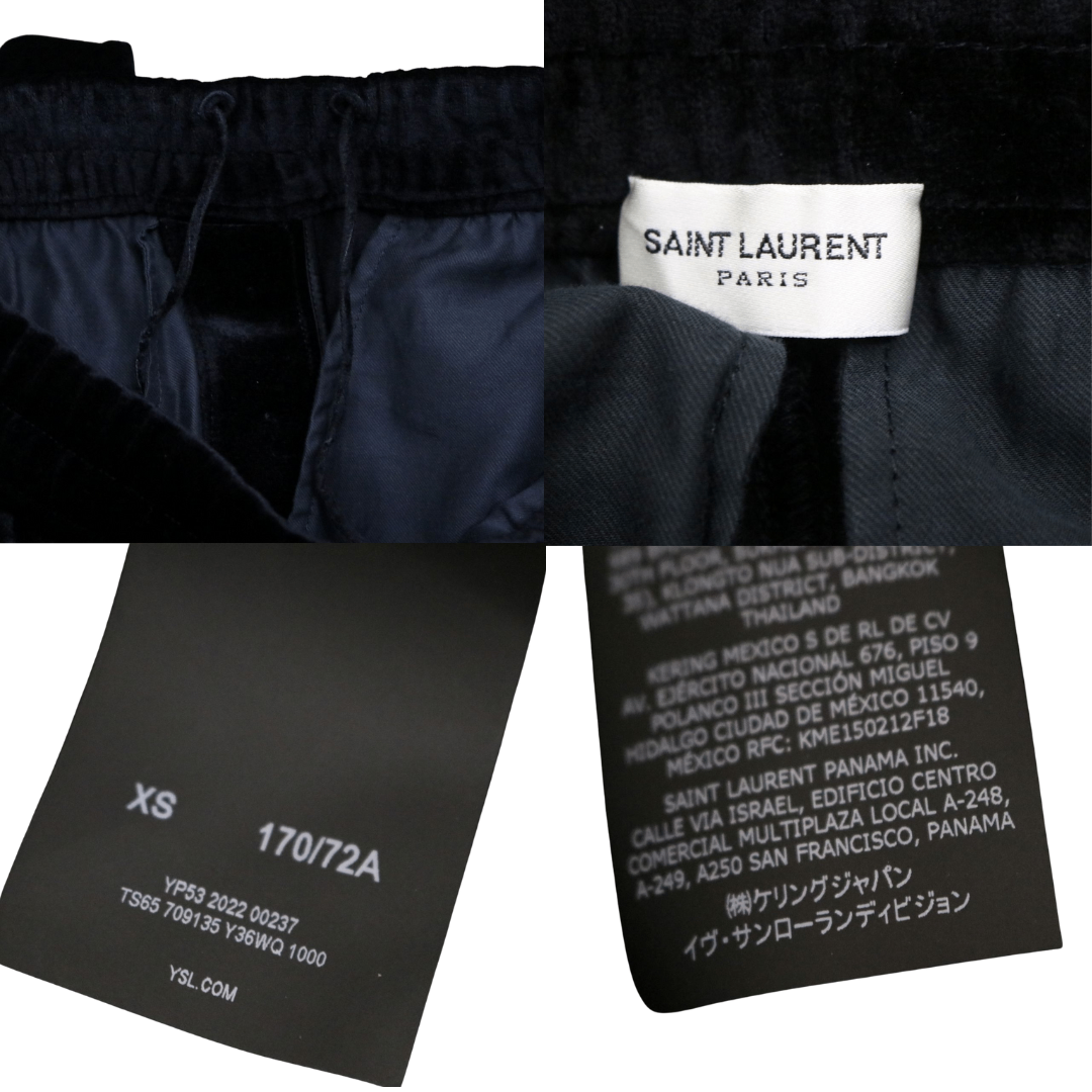 Saint Laurent Paris(サンローラン パリ) Velour jogger pants