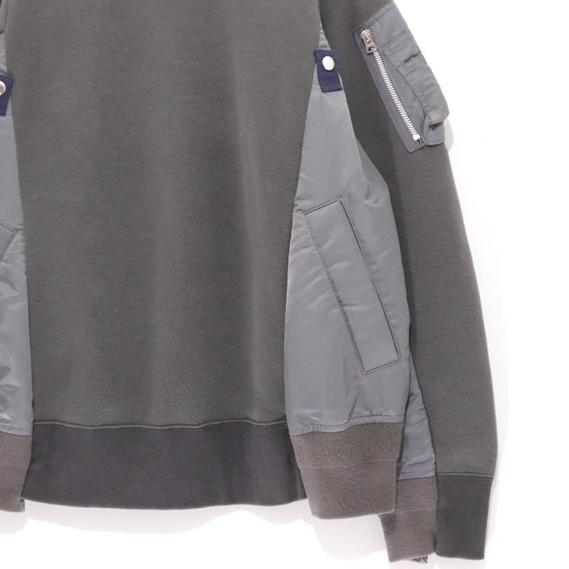 sacai 24SS | Sponge Sweat x Nylon Twill Pullover "Grey" (SCM-058)